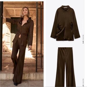 Zara Women's Satin Top & Pants Small